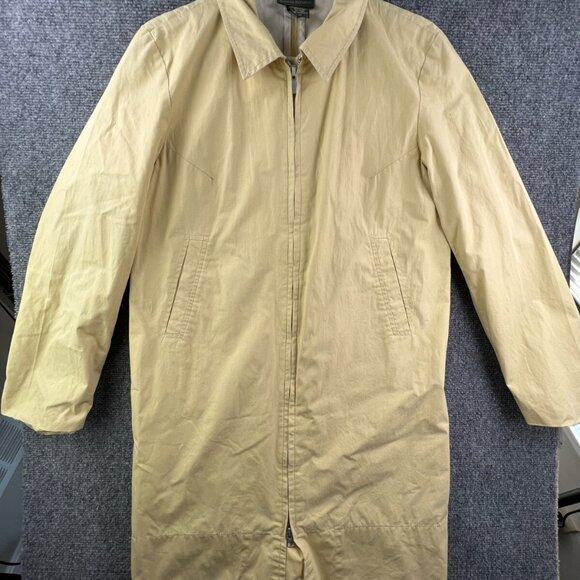 Banana Republic Long Water Resistant Jacket Sz Small Yellow Lined Water Wind - Picture 1 of 14
